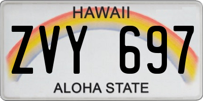 HI license plate ZVY697