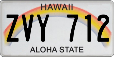 HI license plate ZVY712