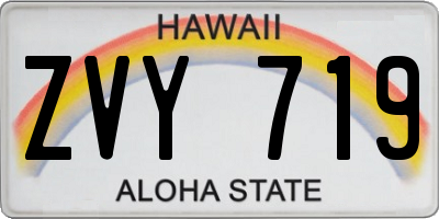 HI license plate ZVY719