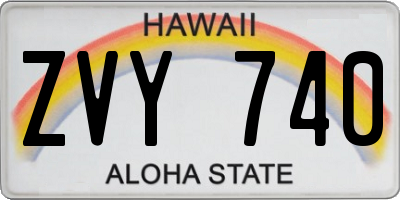 HI license plate ZVY740