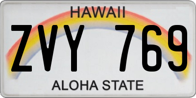 HI license plate ZVY769