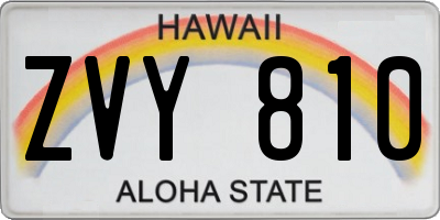HI license plate ZVY810