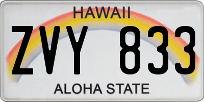 HI license plate ZVY833