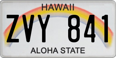 HI license plate ZVY841