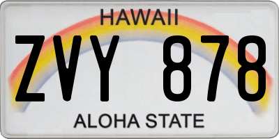 HI license plate ZVY878