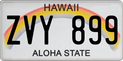 HI license plate ZVY899