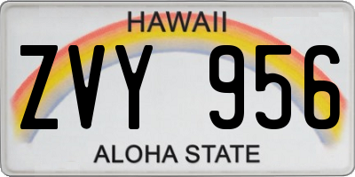 HI license plate ZVY956