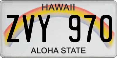 HI license plate ZVY970