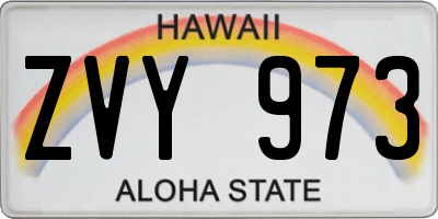 HI license plate ZVY973