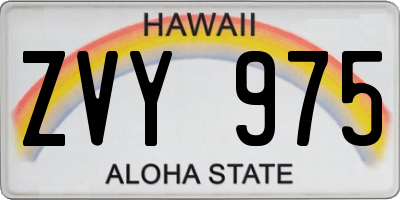 HI license plate ZVY975