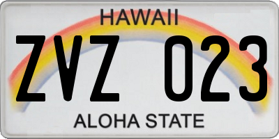 HI license plate ZVZ023
