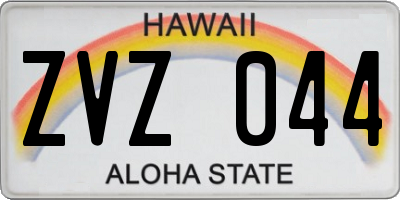 HI license plate ZVZ044