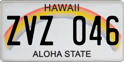 HI license plate ZVZ046