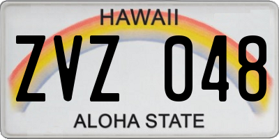 HI license plate ZVZ048