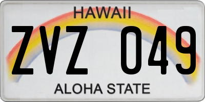 HI license plate ZVZ049