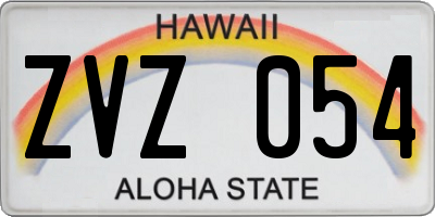 HI license plate ZVZ054