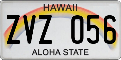 HI license plate ZVZ056
