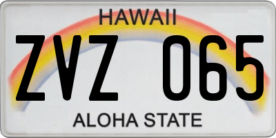 HI license plate ZVZ065