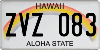 HI license plate ZVZ083