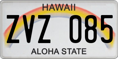 HI license plate ZVZ085
