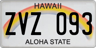 HI license plate ZVZ093