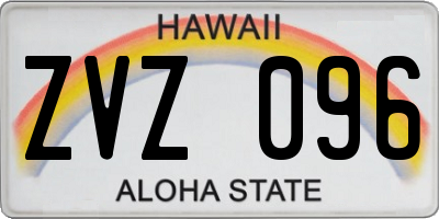 HI license plate ZVZ096