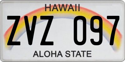 HI license plate ZVZ097
