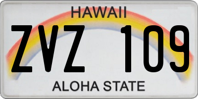 HI license plate ZVZ109