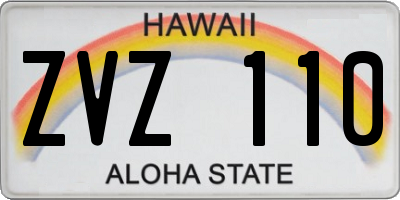 HI license plate ZVZ110