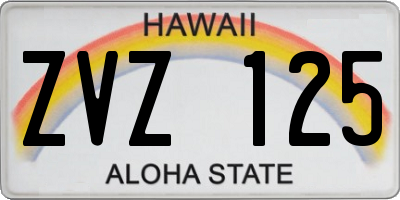HI license plate ZVZ125