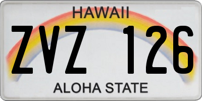 HI license plate ZVZ126