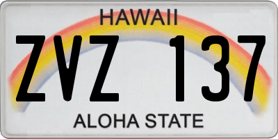 HI license plate ZVZ137