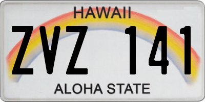 HI license plate ZVZ141