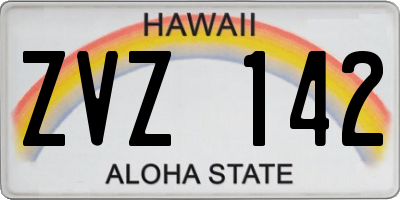 HI license plate ZVZ142