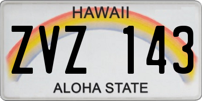 HI license plate ZVZ143