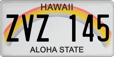 HI license plate ZVZ145