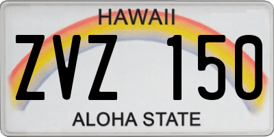 HI license plate ZVZ150