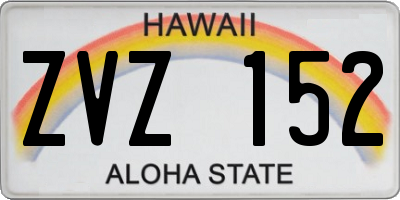 HI license plate ZVZ152
