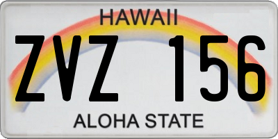 HI license plate ZVZ156