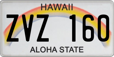 HI license plate ZVZ160