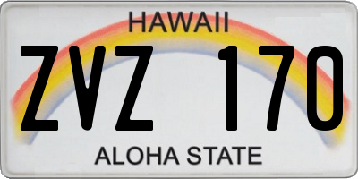 HI license plate ZVZ170