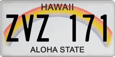 HI license plate ZVZ171