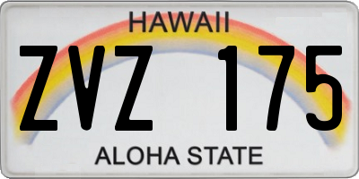 HI license plate ZVZ175
