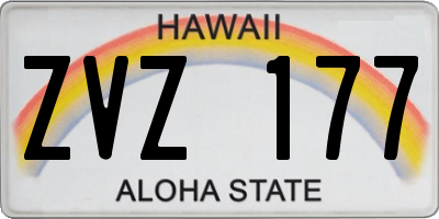 HI license plate ZVZ177