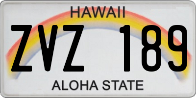 HI license plate ZVZ189