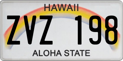 HI license plate ZVZ198