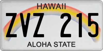 HI license plate ZVZ215