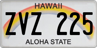 HI license plate ZVZ225