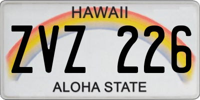 HI license plate ZVZ226