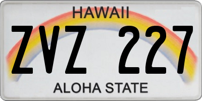 HI license plate ZVZ227
